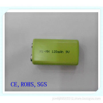 Ni-MH Rechargeable 9V-120mAh Battery for Microphone, Alarm System, Electric Toys, Battery, Rechargeable Battery